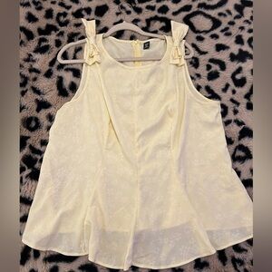 Light Yellow Floral Peplum Top